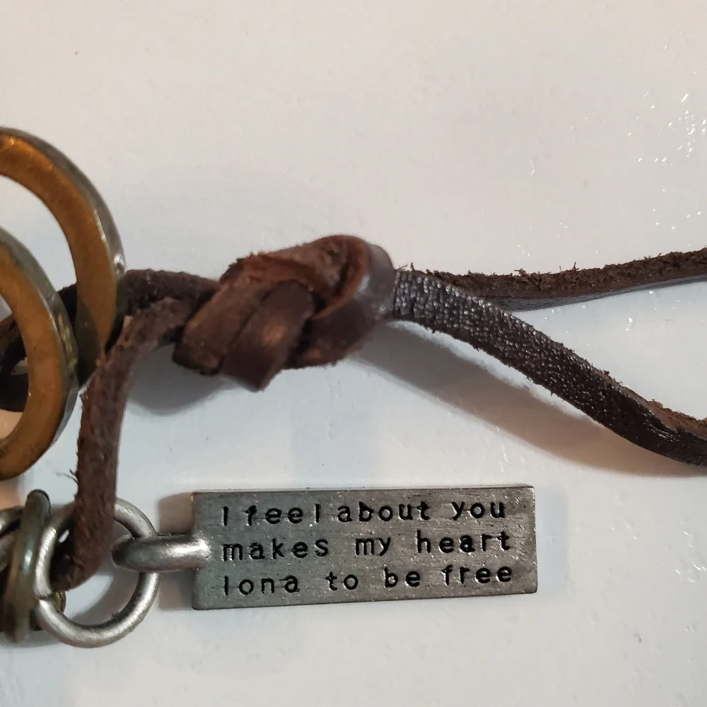 Pirate Skull & Bones Necklace on Brown Cord